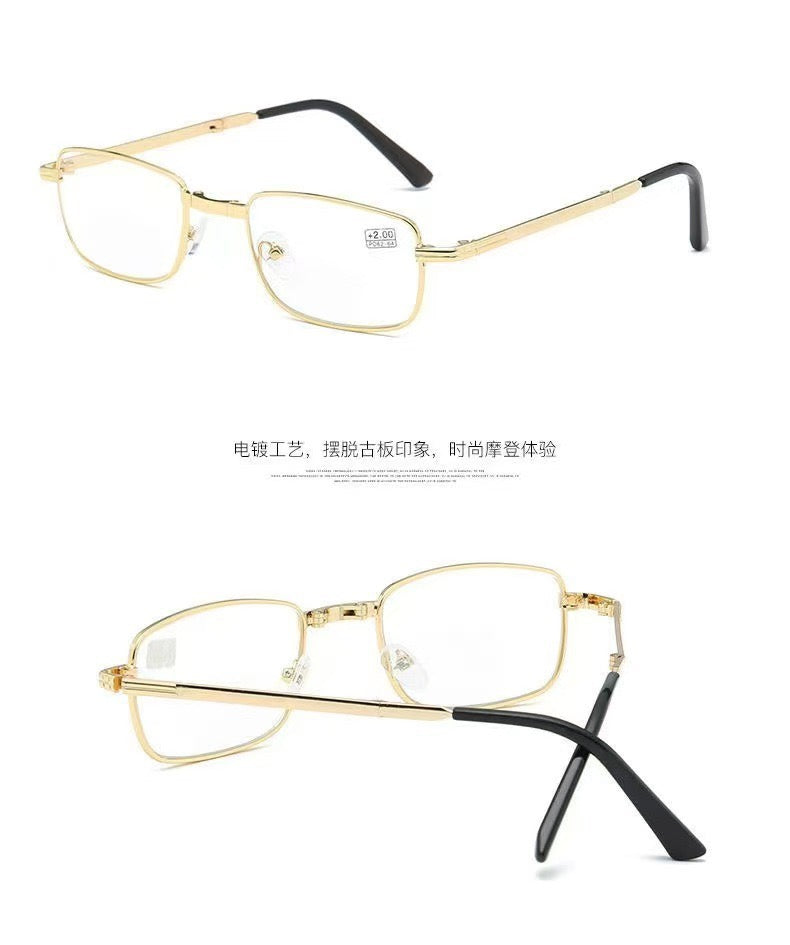 折疊老花鏡高清遠近兩用智能防藍光老人超輕金屬老花眼鏡男女通用