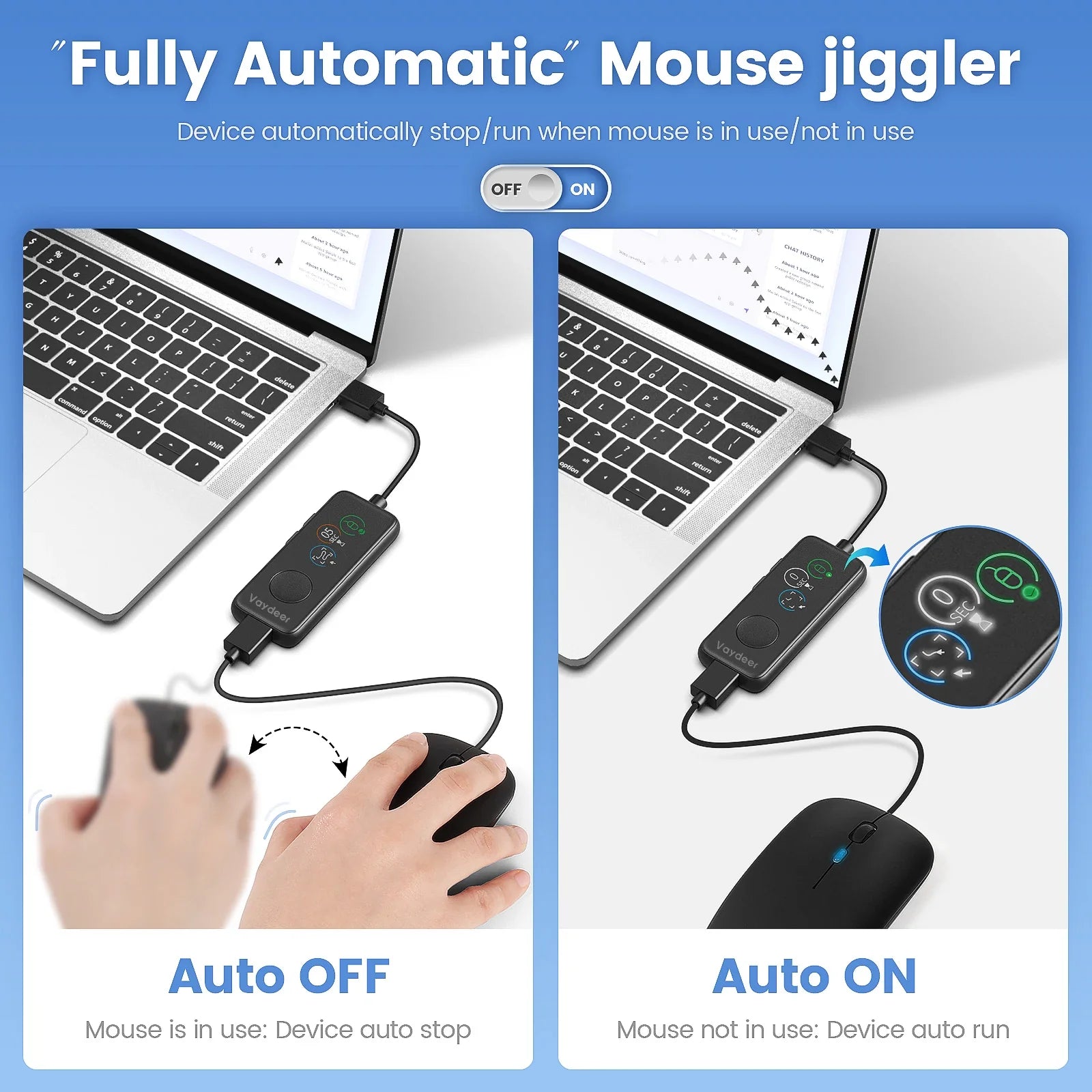 NNEOBA Fully Automatic USB Mouse Jiggler with HD Screen-1