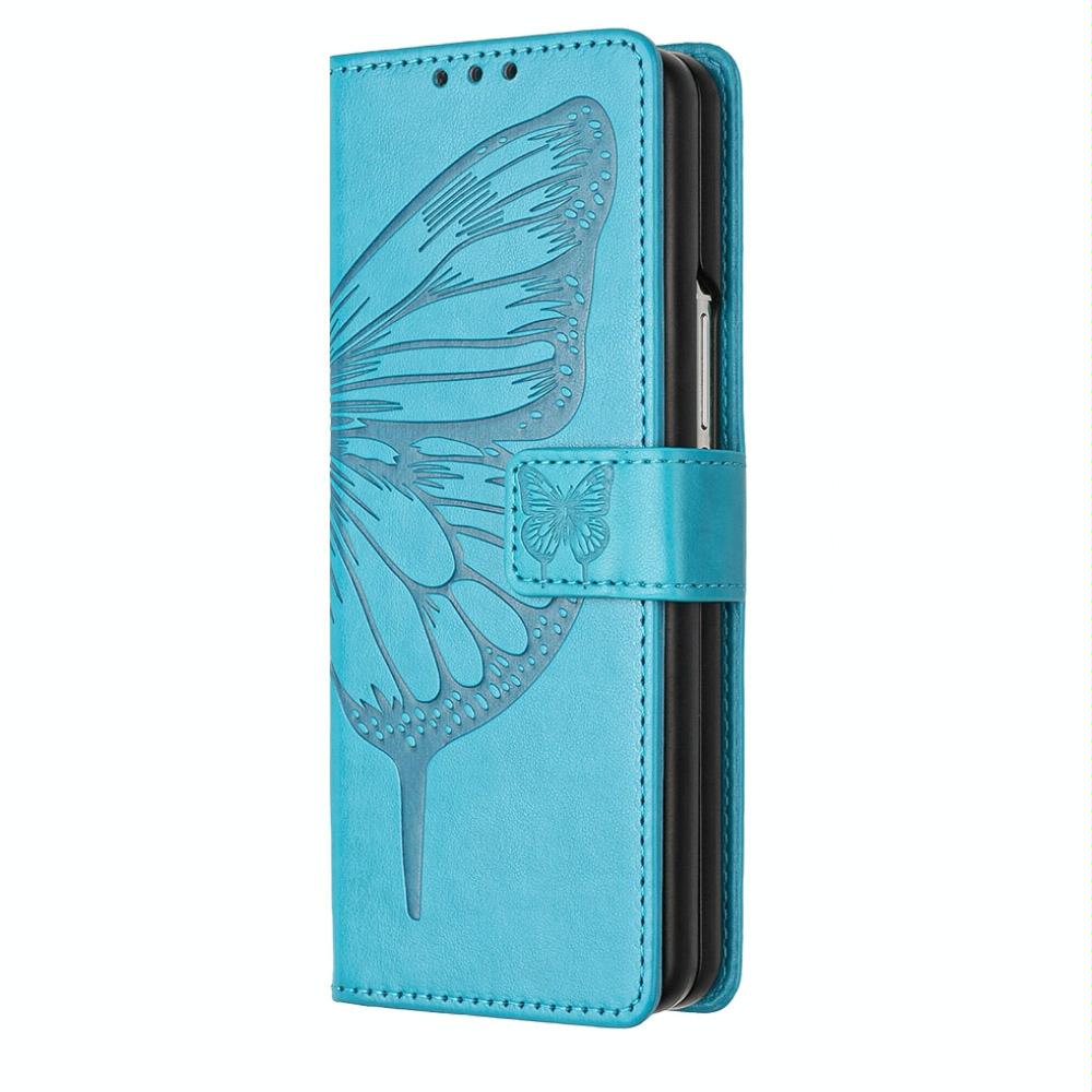 NNEDSZ Butterfly Embossed Leather Phone Case - Light Purple-2