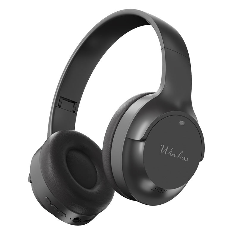 NNEDSZ Black Wireless Bluetooth Headphones with Hi-Fi Bass, Foldable Design, and Card Slot-0